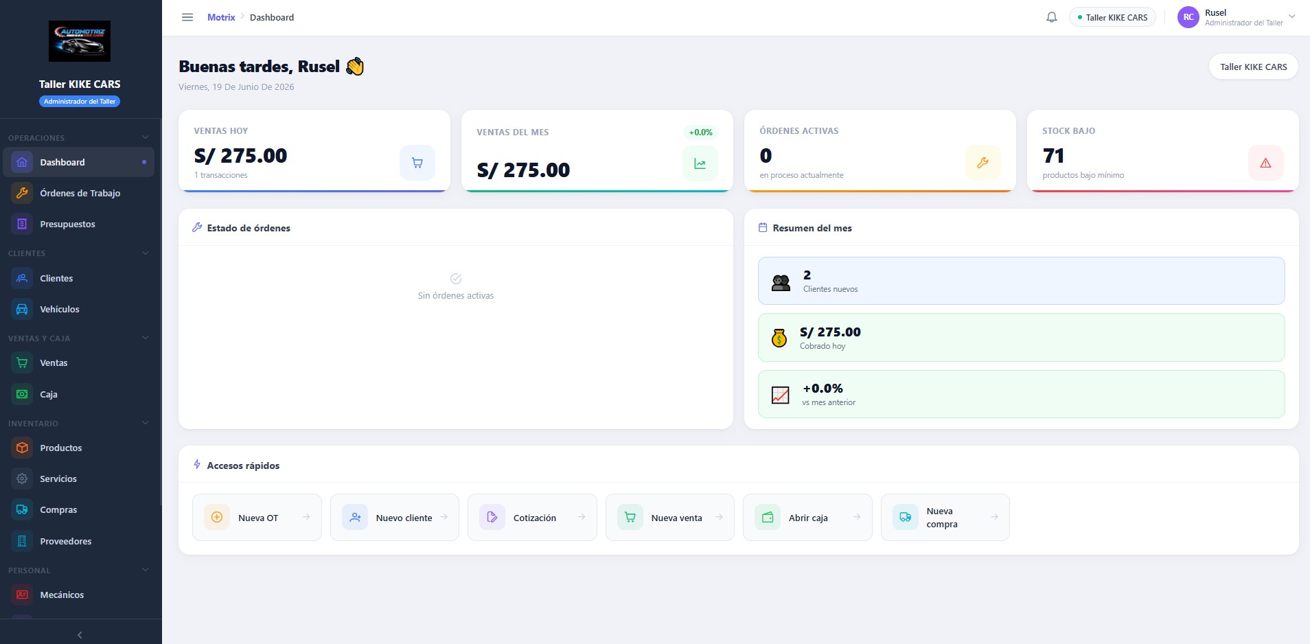 Dashboard Motrix